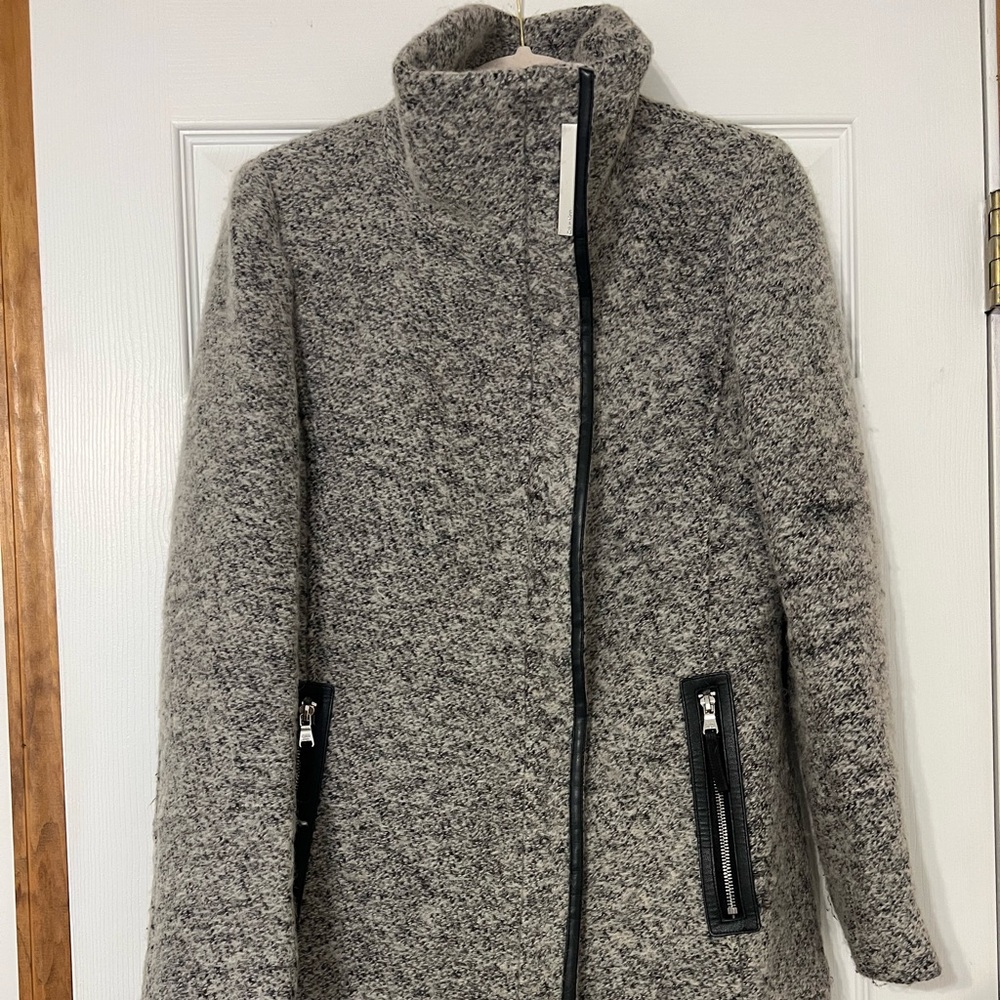 Calvin Klein Gray Pea Coat Modern Wool Blend